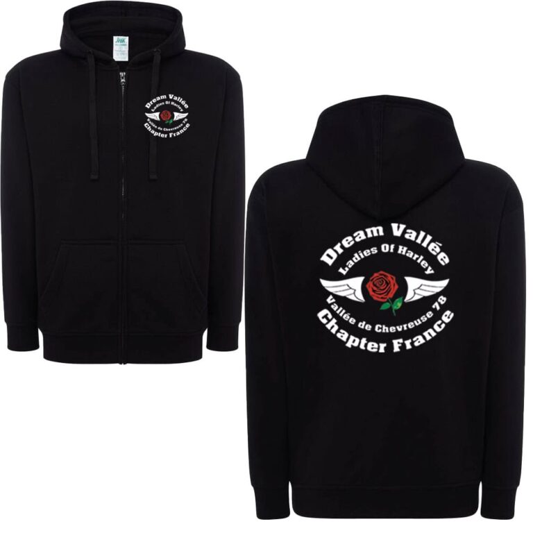 Sweat à capuche noir avec logo Dream Vallée.