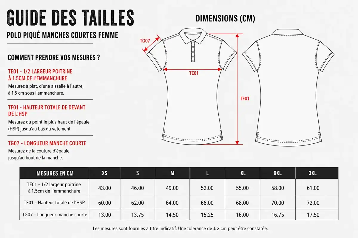 Guide des tailles Pilou Shop 64