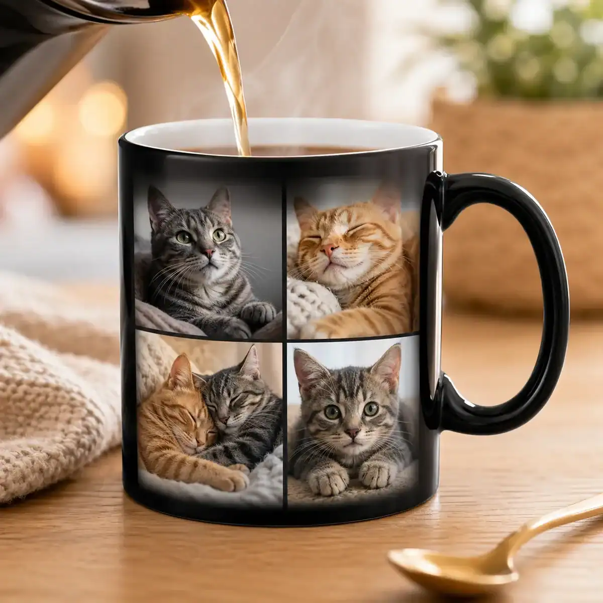 mug magique personnalisé photo chat mug thermoréactif avec photos chats effet chaleur cadeau original impression haute qualité