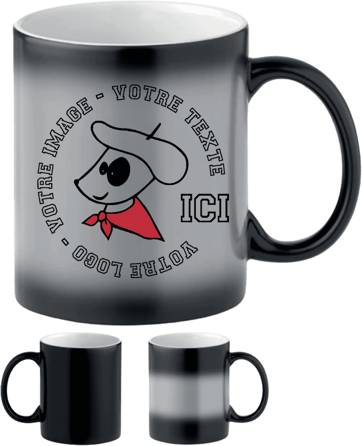 Mug Magique noir personnalisable avec image et texte