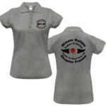 Polo gris avec logo Dream Vallée Harley.