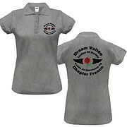 Polo gris avec logo Dream Vallée Harley.