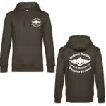 Sweat à capuche vert avec impression 'Dream Vallée'.