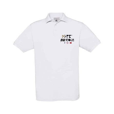 POLO OFFICIEL MATT BRICOLE BLANC