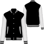 Blouson Teddy noir et blanc unisexe personnalisable Pilou Shop 64 face et dos