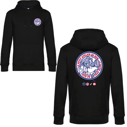 sweat noir avec logo requin marteau