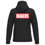 Sweat à capuche noir DEADPOHL MAKERS édition premium porté face et dos
