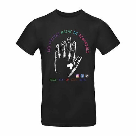 TEE SHIRT NOIR DEMANDOLX les ptites mains