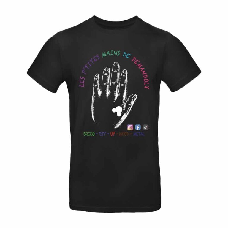 TEE SHIRT NOIR DEMANDOLX les ptites mains