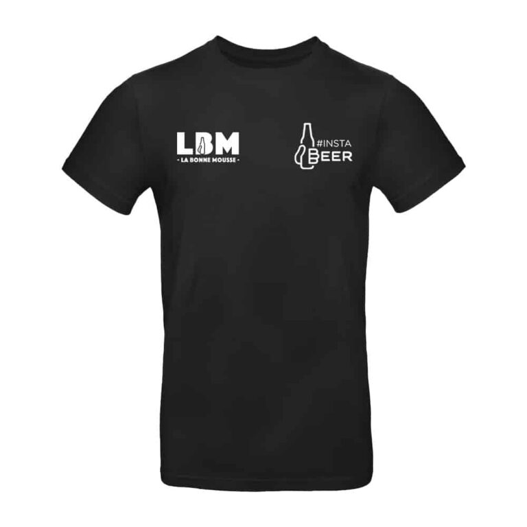 T-shirt noir imprimé bière #InstaBeer La Bonne Mousse.