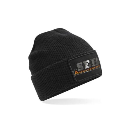 Bonnet noir avec logo SEB Aménagement.