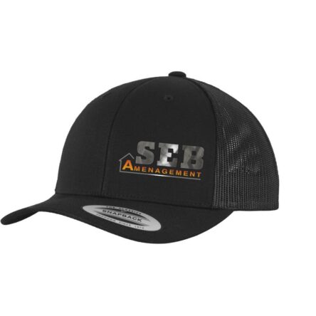 Casquette noire avec logo SEB Aménagement