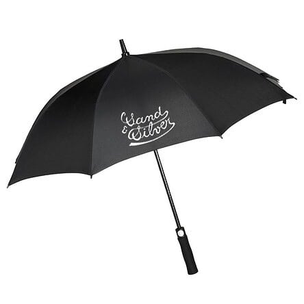 Parapluie noir avec logo blanc "Grand & Silver".