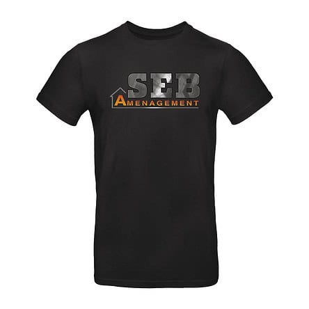 T-shirt noir avec logo SEB Aménagement
