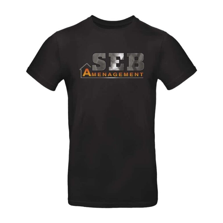 T-shirt noir avec logo SEB Aménagement