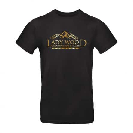 T-shirt noir logo 'Lady Wood' montagne.