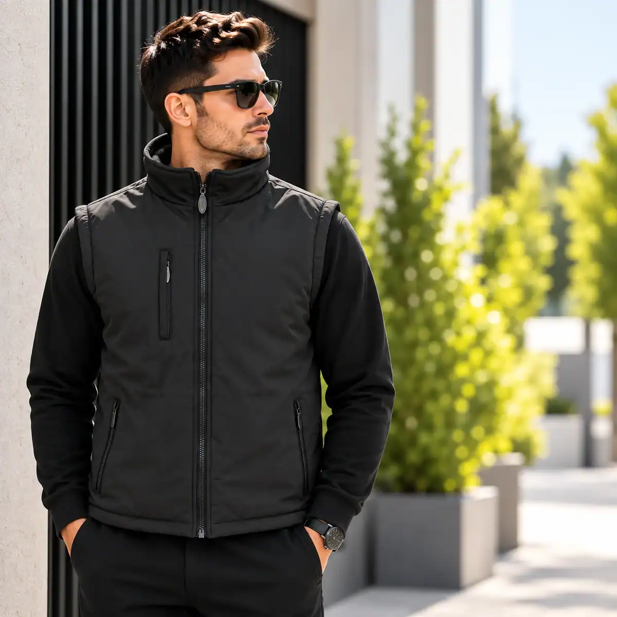 Bodywarmer personnalisé noir avec logo, texte, image ou message – impression DTF à Pau