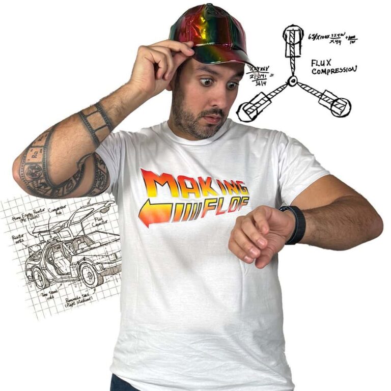 T-shirt Retour Vers le Futur by Making Flof porté édition limitée