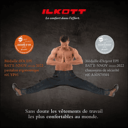 Homme en écart facial, portant vêtements de travail ILKOTT