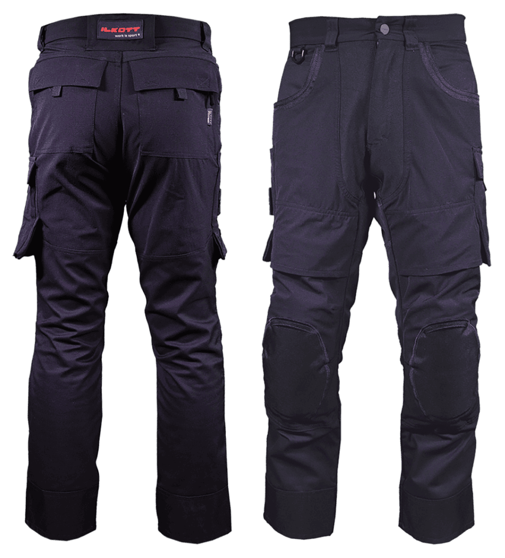 Pantalon de travail noir avec poches et renforts