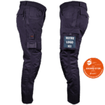 Pantalon de travail bleu, emplacements pour logo
