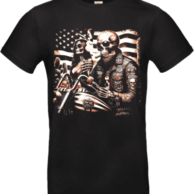 t shirt skull rider moto usa badass