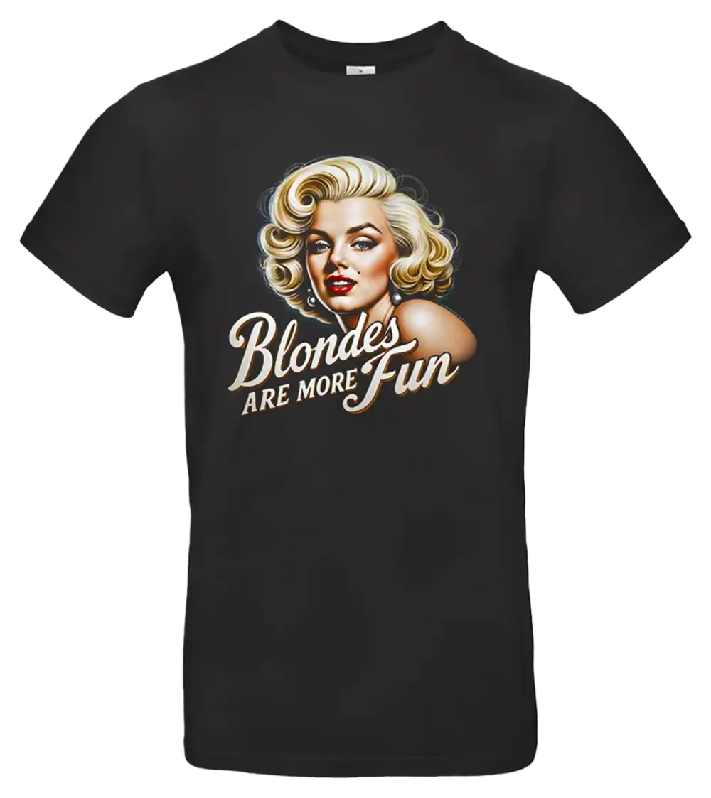 T shirt Blonde Are More Fun noir style pin up vintage imprimé