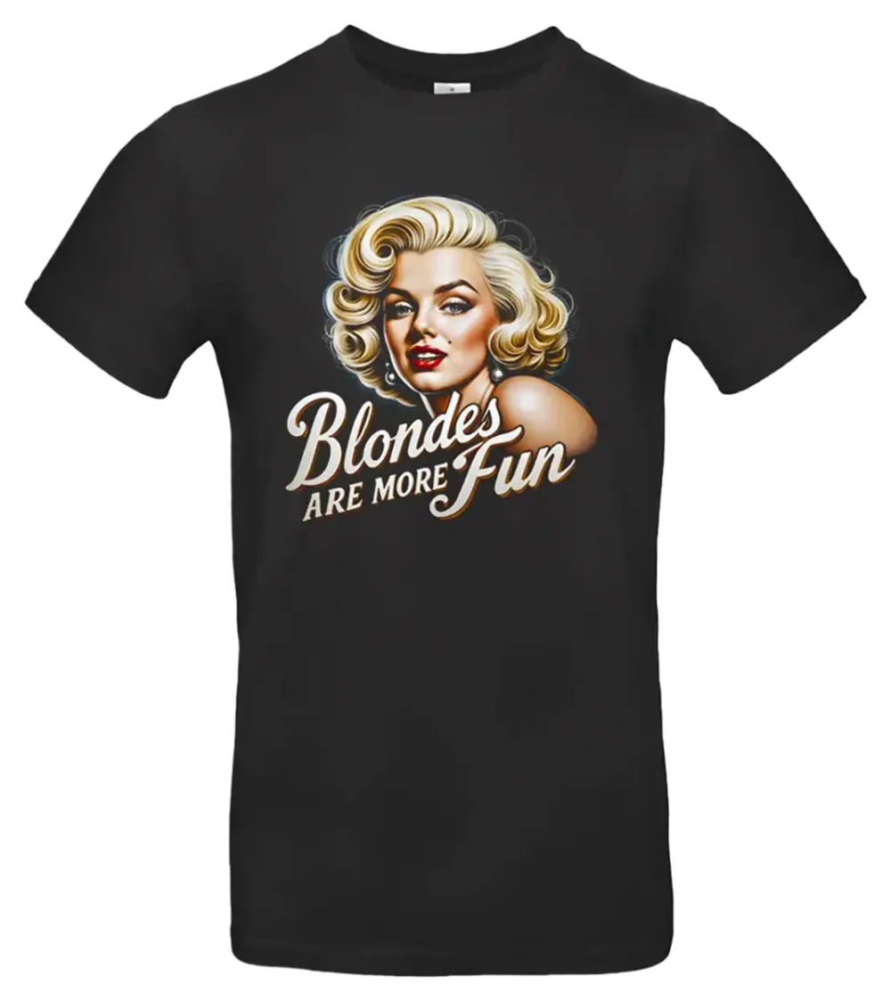 T shirt Blonde Are More Fun noir style pin up vintage imprimé