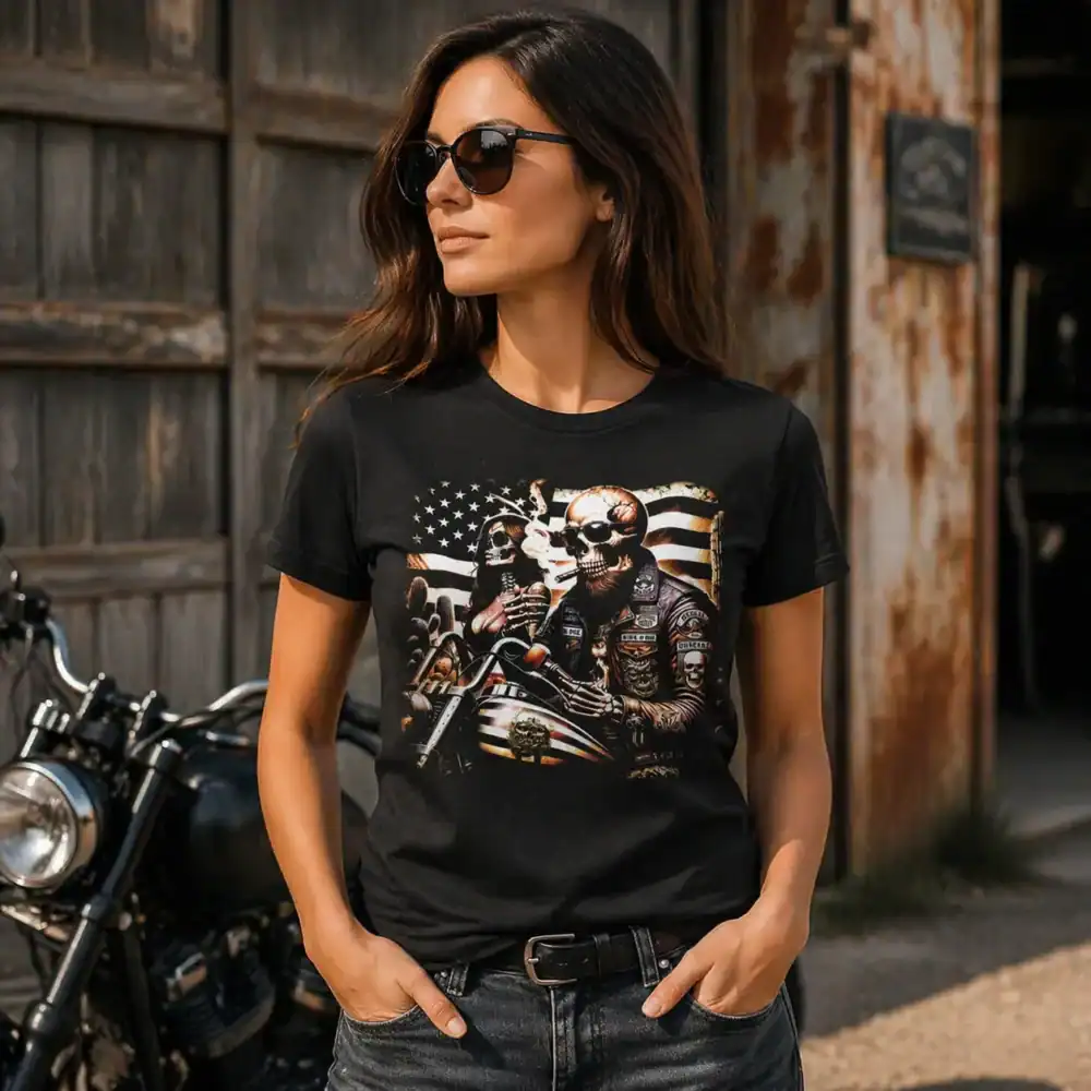 t shirt skull rider – biker usa 💀🇺🇸🔥