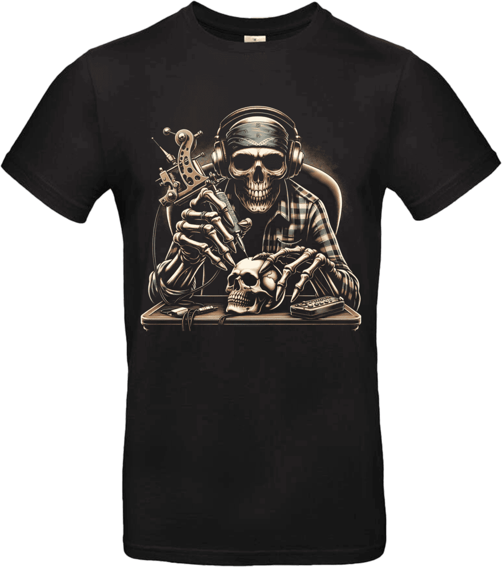 t shirt skull tattoo artist badass
