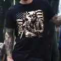 t shirt biker skull rider usa porté look rock moto impression dtf premium pilou shop 64