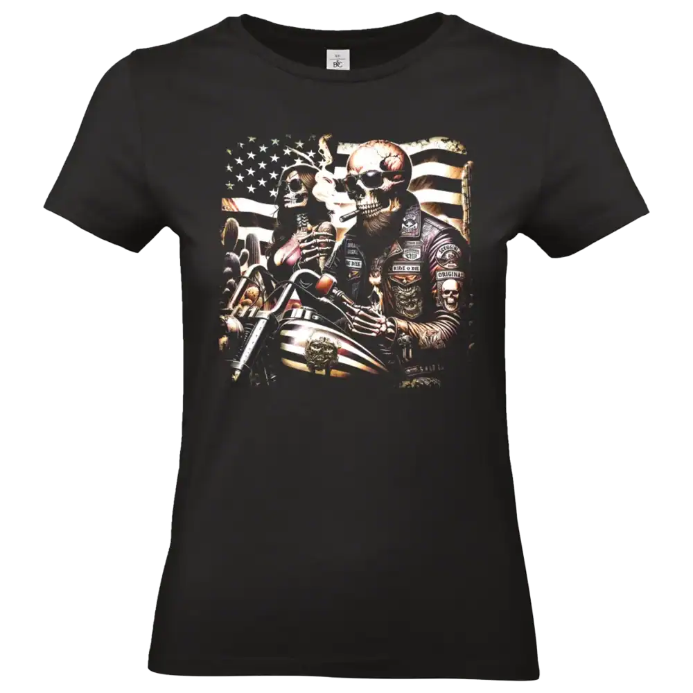 t shirt biker skull rider style usa impression dtf premium pilou shop 64
