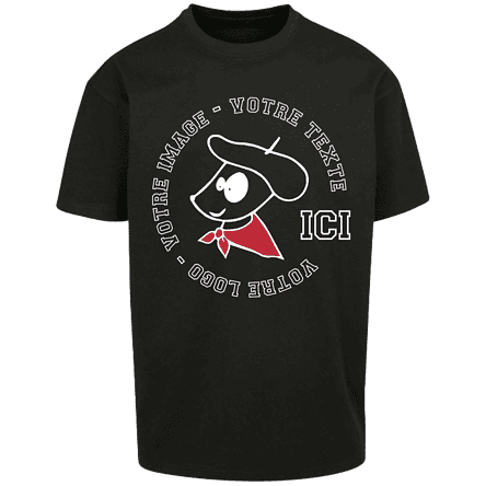 T-shirt noir avec dessin et texte personnalisable