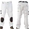 pantalon peintre plaquiste blanc Ilkott PY57 personnalisable genouillères 3D