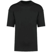 T-shirt noir uni à manches courtes.