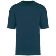 T-shirt bleu unisexe à manches courtes.