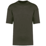 T-shirt vert uni à manches courtes.