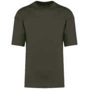 T-shirt vert uni à manches courtes.