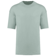 T-shirt vert menthe, manches courtes, col rond.