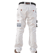 Pantalon de travail blanc avec logo personnalisable.