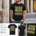 T-shirt noir supporter rochelais homme humour parfait impression DTF portée face dos zoom visuel