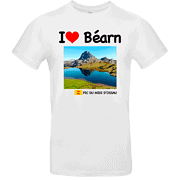 T shirt I Love Béarn Pic du Midi d Ossau impression premium