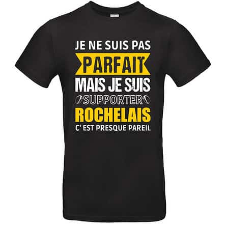 T-shirt noir, texte humoristique rochelais.