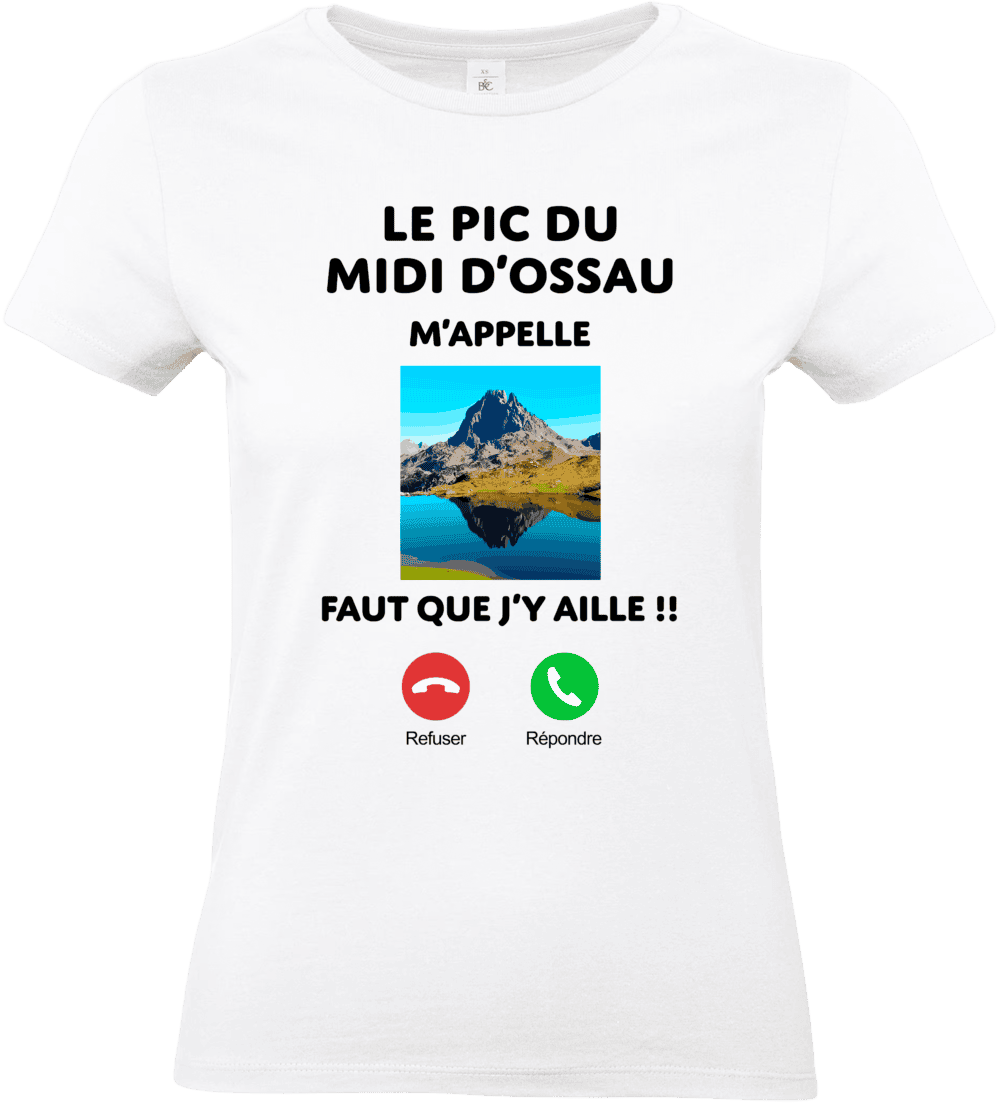 T-shirt montagne avec appel virtuel.