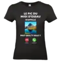 t shirt femme noir “le pic du midi d’ossau m’appelle” – humour béarn