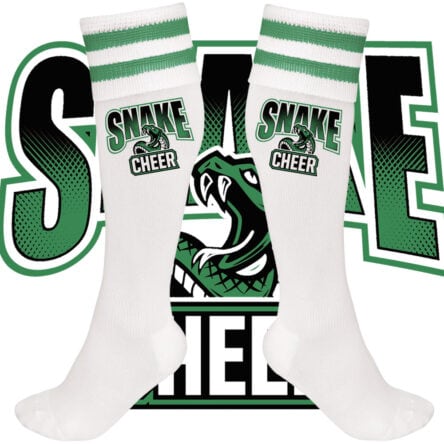 Chaussettes blanches Snake Cheer avec motif serpent