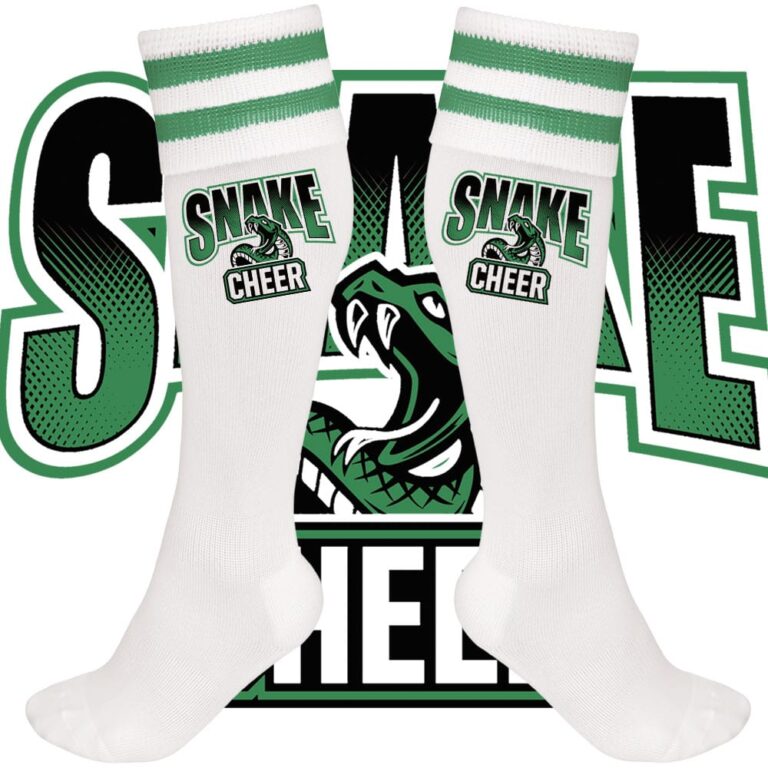 Chaussettes blanches Snake Cheer avec motif serpent