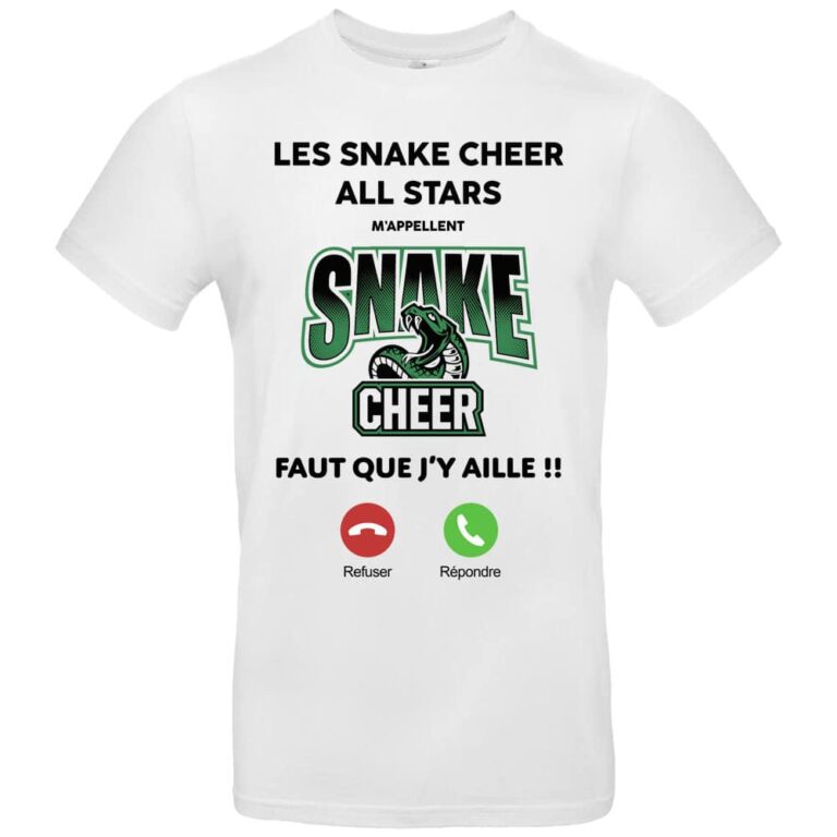 T-shirt Snake Cheer All Stars avec texte humoristique.