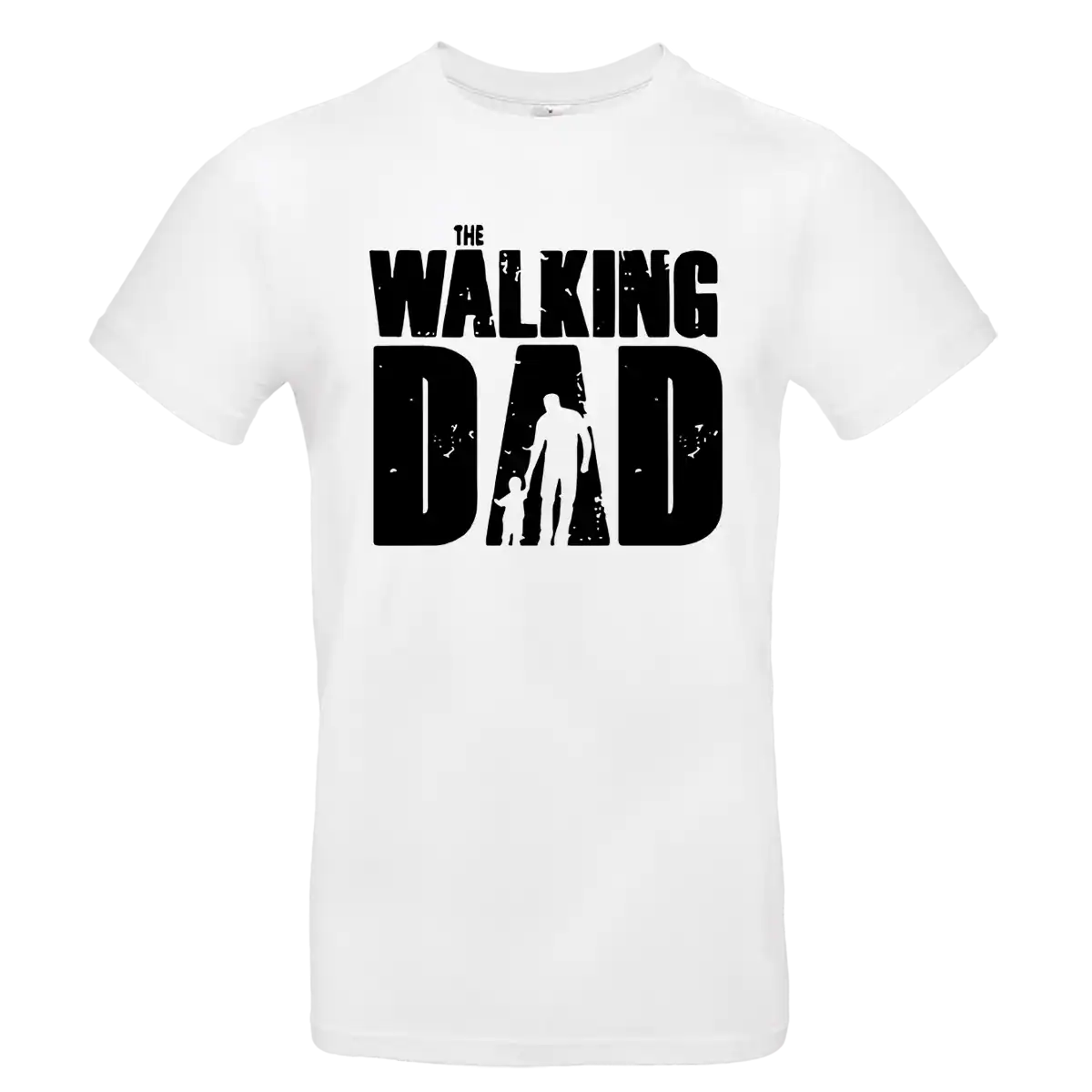 t shirt humour the walking dad papa silhouette enfant blanc impression dtf