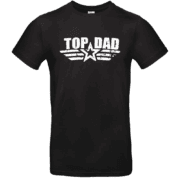 T-shirt noir avec inscription "Top Dad".